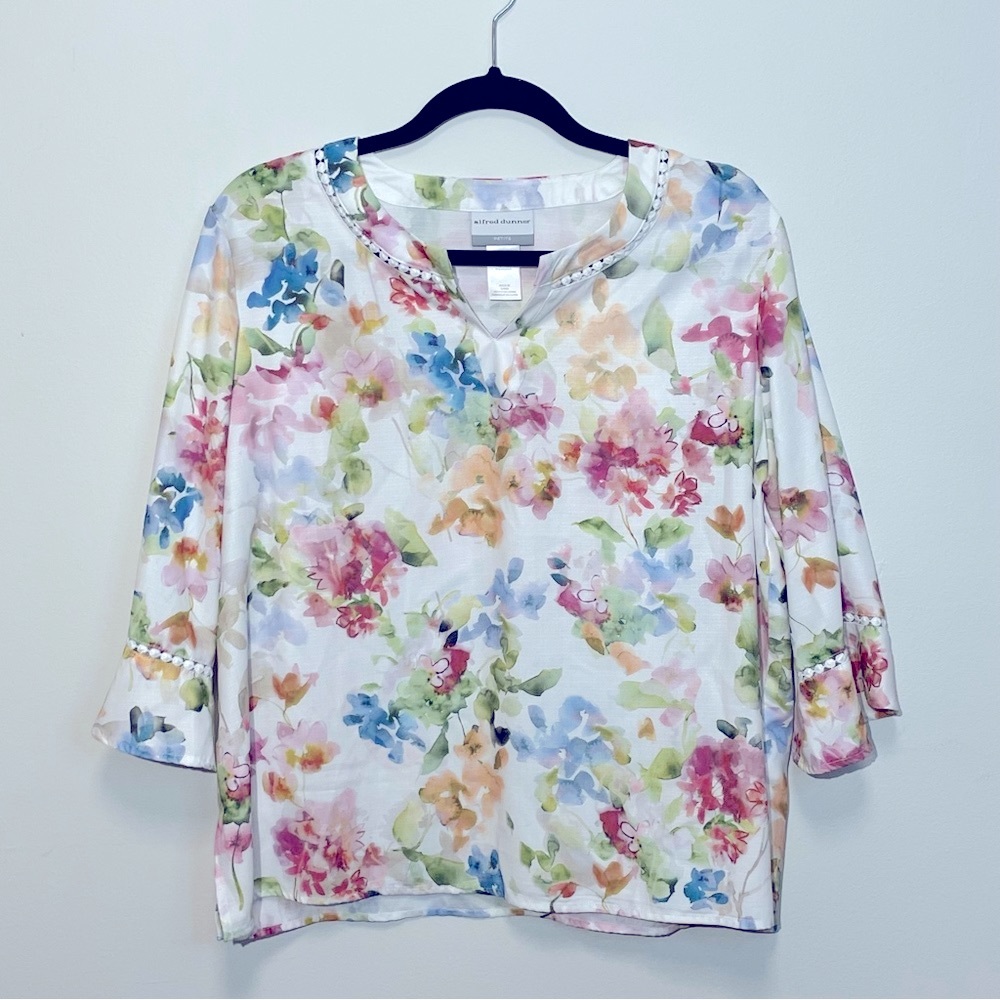 Alfred Dunner Watercolor Floral Top
